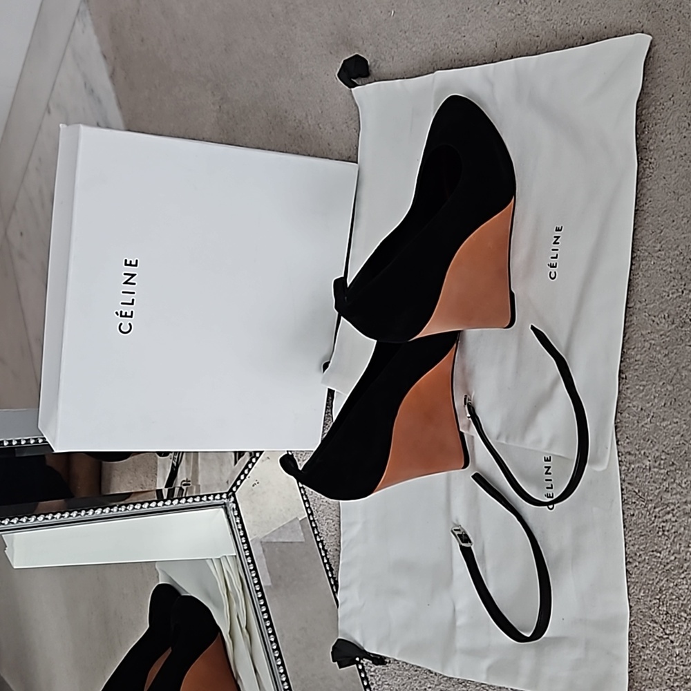 Celine Black Suede Wedges EXCELLENT CONDITION!!!